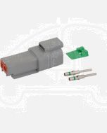 Deutsch DT Series 2 Way Receptacle Connector Kit with Green Band Contacts