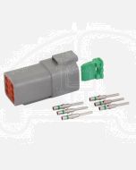 Deutsch DT Series 6 Way Receptacle Connector Kit with Green Band Contacts