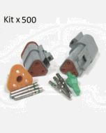 Deutsch DT Series 3 Pin Connector Kit (500 Pack)