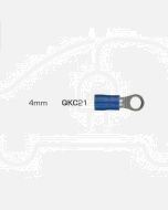 Quikcrimp 4.2mm Ring Pre-Insulated Terminal Blue pack of 100