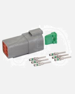 Deutsch DT Series 6 Way Receptacle Connector Kit with Green Band Contacts