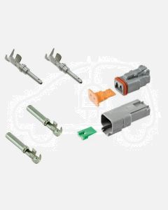 Deutsch DT Series 2 Way Connector Kit with F Crimp Contacts