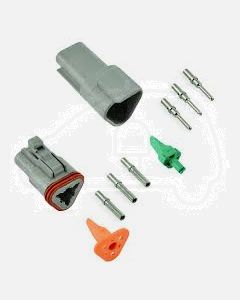 Deutsch DT3-3 3 Way Connector Kit with Nickel Contacts