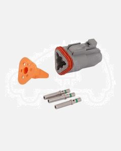 Deutsch DT Series 3 Way Plug Connector Kit with Green Band Contacts