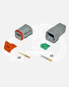 Deutsch DT6-4 6 Way Connector Kit with Gold Contacts