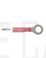 Quikcrimp HDC04 Red 6mm Heatshrink Ring Terminal Pack of 100