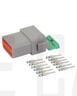 Deutsch DT Series 12 Way Plug Connector Kit with Green Band Contacts