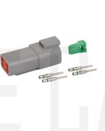 Deutsch DT Series 4 Way Receptacle Connector Kit with Green Band Contacts