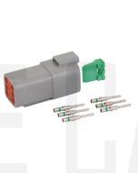 Deutsch DT Series 6 Way Receptacle Connector Kit with Green Band Contacts