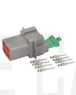 Deutsch DT Series 8 Way Receptacle Connector Kit with Green Band Contacts