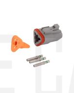 Deutsch DT Series 3 Way Plug Connector Kit with Green Band Contacts