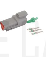 Deutsch DT Series 3 Way Receptacle Connector Kit with Green Band Contacts