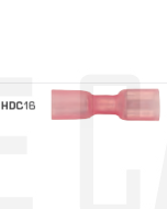 Quikcrimp HDC16 Red Heatshrink 6.3mm Female Blade Terminal - Fully Insulated Pack of 100