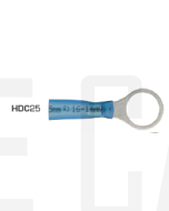 Quikcrimp HDC25 Blue 10mm Heatshrink Ring Terminal - Pack of 100