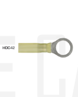 Quikcrimp HDC42 Yellow 10mm Heatshrink Ring Terminal Pack of 100