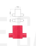 Ionnic SY2915-RED 17.5mm Cable, Double Cable Entry - Red Battery Terminal Insulator (Pack QTY 1) 